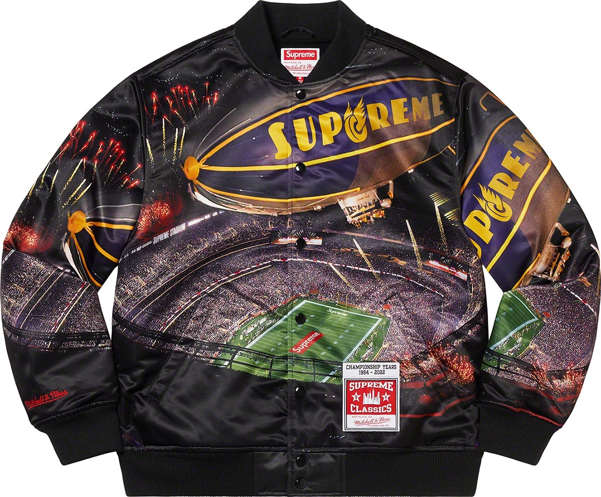 Supreme®/Mitchell & Ness® Stadium Satin Varsity Jacket view 5